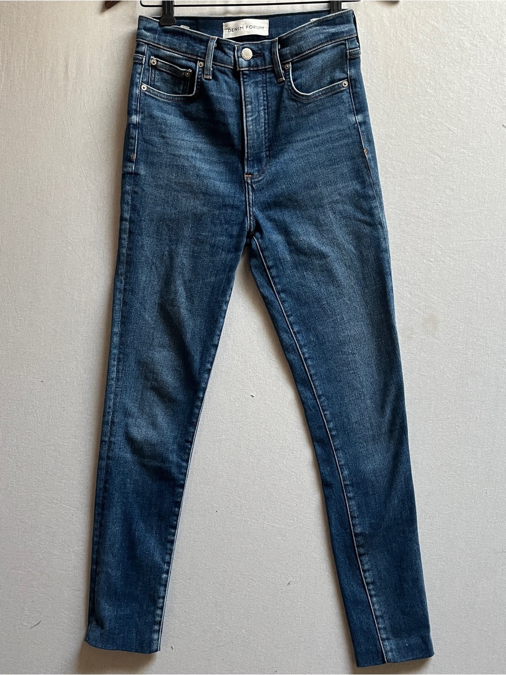 Denim Forum Lola High-Rise Skinny Jeans Dark Blue Wash 27